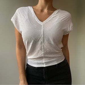 Lululemon Reversible Sheer White tie Yoga top size 6